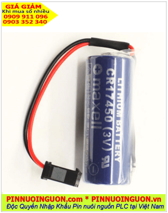 Pin Maxell CR17450; Pin nuôi nguồn PLC Maxell CR17450 lithium 3v 2600mAh (zắc đen) _Made in Japan